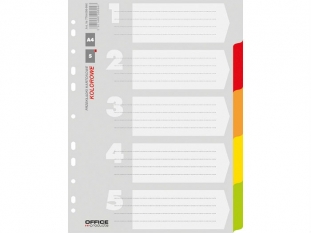 przekładki do segregatora A4 kartonowe Office Products 12 strron, kolorowe