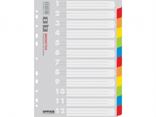 przekadki do segregatora A4 kartonowe Office Products 5 stron, kolorowe 