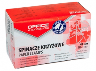 spinacze krzyowe 41 mm, rednie Office Products srebrne 50 szt./op.