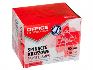 spinacze krzyowe 65 mm, due Office Products srebrne 12 szt,/op.