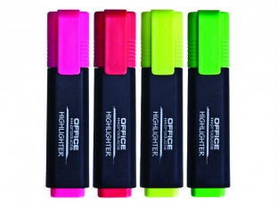 zakrelacz fluorescencyjny Office Products mix kolorw, 4 szt./op.