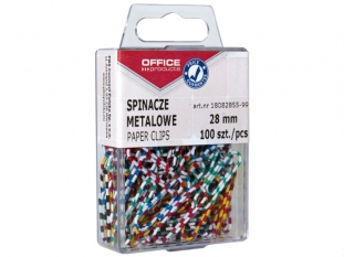 spinacze kolorowe 28 mm, mae Office Products Zebra 100 szt./op.