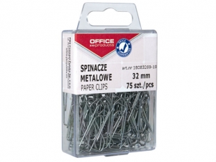 spinacze 32 mm, mae Office Products srebrne 75 szt./op.