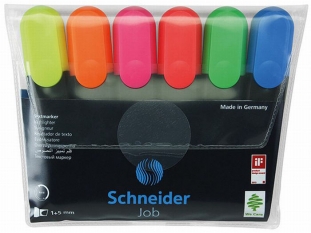 zakreślacz fluorescencyjny Schneider Job 1.5, 6 szt./kpl.