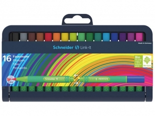 flamastry kolorowe Schneider Link-It, gr. kocwki 1,0 mm, stojak, 16 szt./op.