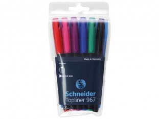 cienkopis 0,4mm Schneider Topliner, mix kolorw, 6 szt/op.