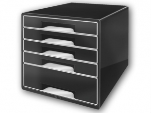 pojemnik na dokumenty, czasopisma / sorter biurkowy Leitz Black and White, z 5 szufladami