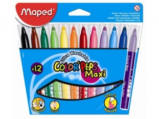 flamastry szkolne trjktne Maped Colorpeps Maxi 12 kolorw 