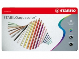 kredki akwarelowe Stabilo Aquacolor 36 kolorw w pudeku metalowym