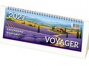 Kalendarz biurowy VOYAGER 2027 (H4b) - bia�y TELEGRAPH
