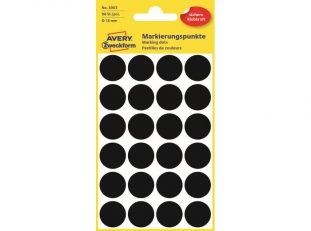 etykiety samoprzylepne okrągłe Avery Zweckform kółka śr.18 mm, 96 szt./op.