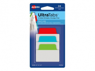 zakadki indeksujce samoprzylepne Avery Zweckform 74754 Ultra Tabs 3 kolory, 50,8x38,1 mm, 24 szt./op.