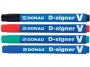 5728001_ - marker permanentny Donau D-Signer V ścięta końcówka, gr.linii 1-4 mm