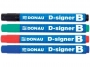 5740800_ - marker do tablic suchościeralnych whiteboard Donau D-Signer B okrągła końcówka, gr.linii 2-4 mm