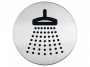 d4938 - tabliczka samoprzylepna Durable srebrna, stalowa, okrągła, średnica 83 mm, symbol Prysznic