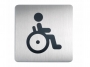 d495923 - tabliczka samoprzylepna Durable srebrna, stalowa, 150x150 mm, symbol Toaleta Dla Niepełnosprawnych