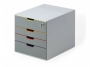 d760627 - pojemnik na dokumenty, czasopisma / sorter biurkowy Durable Varicolor Safe z 4 szufladami