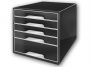 l5253__ - pojemnik na dokumenty, czasopisma / sorter biurkowy Leitz Black and White, z 5 szufladami
